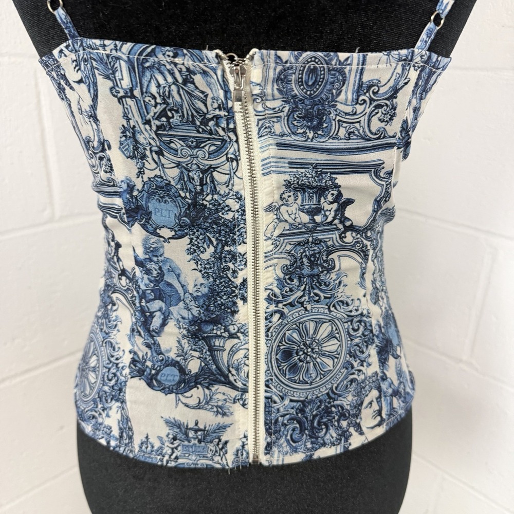 Pretty Little Thing Corset Cami Top Size 8 Roman Grecian Blue Romantic Dainty - Picture 7 of 11